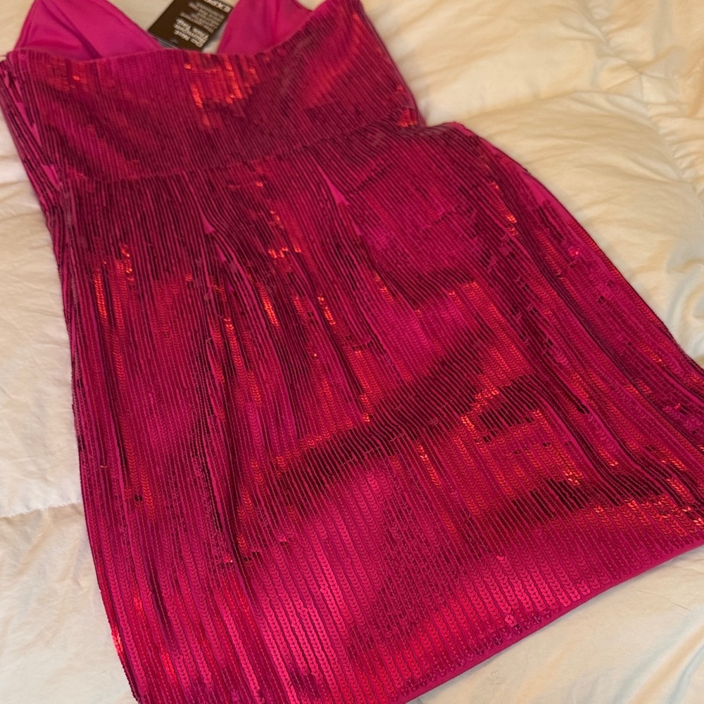 Pink Sequin Mini Dress by Express - Picture 5 of 9